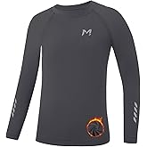Moozava Boys Compression Thermal Shirt Long Sleeve Fleece Lined Youth Undershirt Kids Football Baseball Soccer Base Layer Top