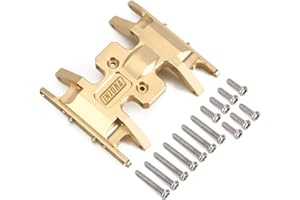 INJORA RC Skid Plate Brass Chassis Accessories for 1/24 RC Crawler Axial Gladiator Bronco C10 JLU Deadbolt Upgrades Parts (Gold)