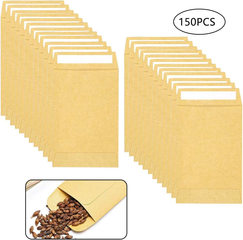 QincLing 150 PCS Coin Envelopes, SelfAdhesive Mini Kraft Paper Coin