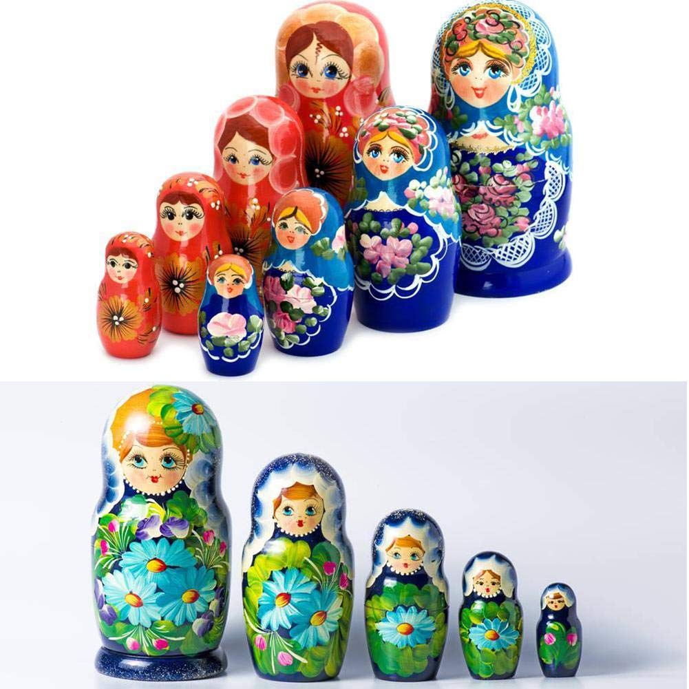 5Piezas Matryoshka Ruso Mu/&ntilde;ecas De Anidaci/&oacute;n En Blanco Sin Pintar Embri/&oacute;n Blanco Mu/&ntilde;ecas Rusas De Madera Bricolaje Pintado A Mano Matryoshka Ni/&ntilde;os Dibujando Juguetes