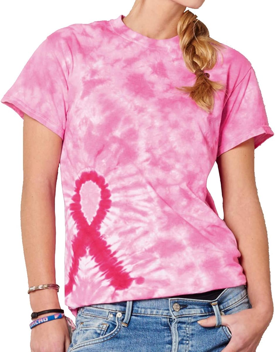 Colortone Womens Pink Ribbon Awareness T Shirts October Event Womens Tees: Amazon.co.uk: Clothing
