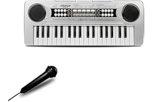 Piano Keyboard for Kids, EOOLEOW 37 Keys Portable Electronic Piano for kids with Microphone - Music Keyboard Piano Toys for 3 4 5 6 7 8 9 Year Old Boys and Girls (Silver)