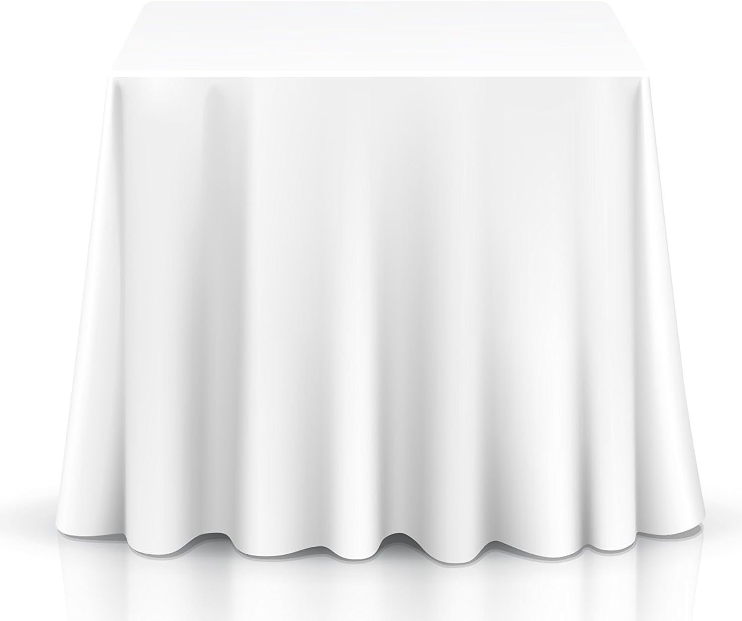 Trimming Shop White Cotton Polyester Square Table Cloth Cover For Wedding, Restaurants, Dining & Christmas Party 90 x 90 Inches