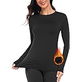 YADIFEN Thermal Shirts for Women, Fleece Lined Thermal Layer Long Sleeve Undershirt, Ultra-Soft Thermal Top for Cold Weather