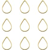 Craftdady 100Pcs Golden Teardrop Linking Rings Brass Hollow Drop Frames Open Bezel Charms for DIY Crafts Jewelry Making 11x7mm