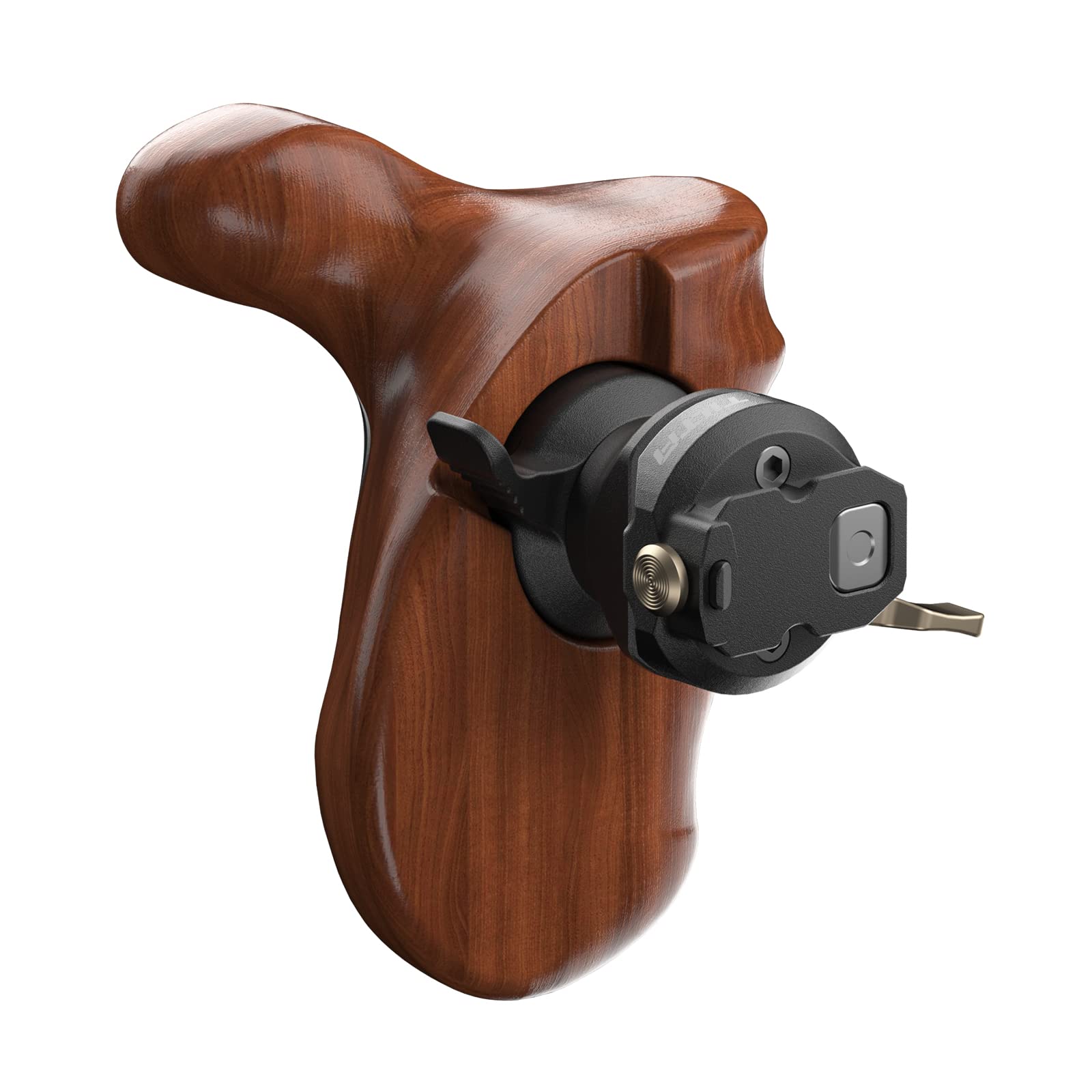 TILTA Advanced Left Side Wooden Handle with NATO Rail Mount, Adjustable Wooden Grip Compatible with DJI Ronin 4D and DJI Hight-bright Remote Monitor Slide-in Ports TA-AWH9-L-B