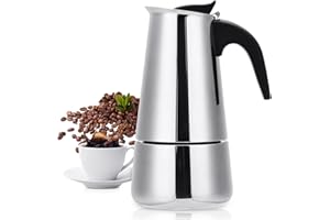 VONATES Stovetop Espresso Maker, 9 cup Moka Pot, Italian Coffee Maker Percolator, Stainless Steel Espresso Pots, 450ml/15oz(Espresso Cup=50ml/1.7oz) Coffee Pot Cafe Maker for Induction Cookers, Hobs