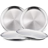 Kids 18/8 Stainless Steel Plates Dishes HaWare Toddlers Dinnerware Set for Home/Party/Gathering BPA-Free Unbreakable and Dish
