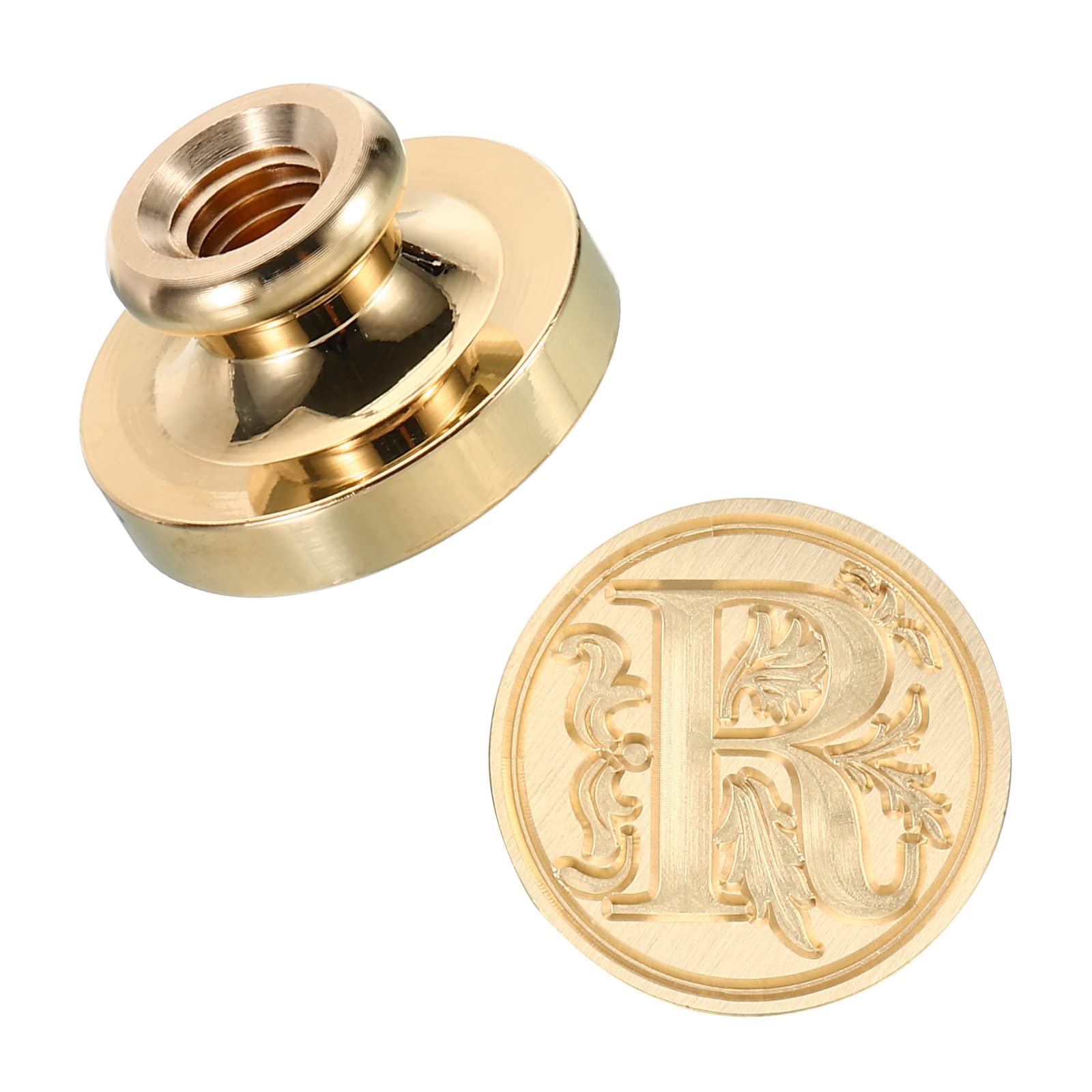 PATIKIL Alphabet R Wax Seal Stamp, Initial Letter Sealing Wax Stamp Classic Retro Brass Head for Envelope Invitation Cards