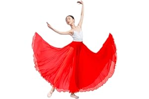 Z&X Gradient Color Sheer Long Flowy Wrap Skirt Ballet Lyrical Dance Costumes for Girls Ballerinas Performance