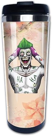 Amazon Sani ファニー スーサイド スクワッド 映画 キャラ ジョーカー イラスト コーヒーボトル 直飲み 保冷 保温 冷温両方対応 真空断熱タンブラー ステンレス フタ付き 手軽 Black Size Sani タンブラーグラス
