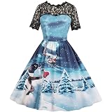 Christmas Dress Women Vintage 1950s Rockabilly Off Shoulder Lace Printed |  Desertcart Jamaica