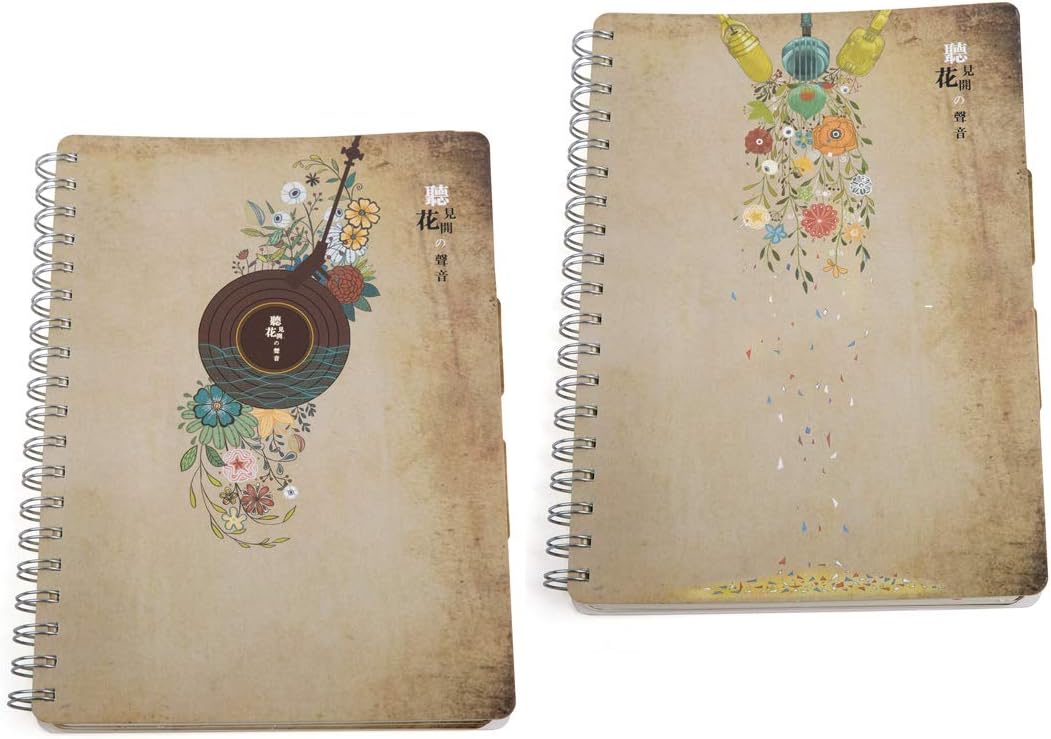 (Set of 2) Subject Notebook – 4 Subject Dividers, 128 Sheets (256 Pages ...