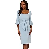 Adrianna Papell Womens Bell Sleeve Tie Front Dress