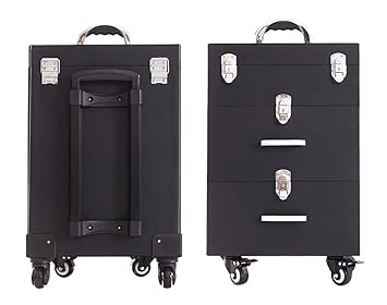 Amazon Com 3 In 1 Lockable Makeup Trolley Rolling Beauty Nail