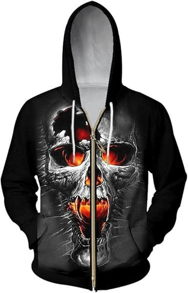 skull zipper hoodie