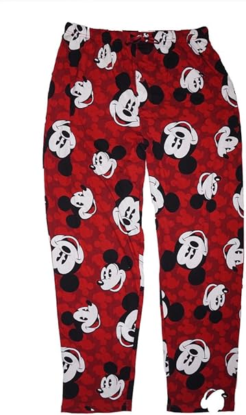 Amazon ディズニーミッキーマウスall Overメンズプリントパジャマパンツ カラー レッド ルームウェアボトムス 通販
