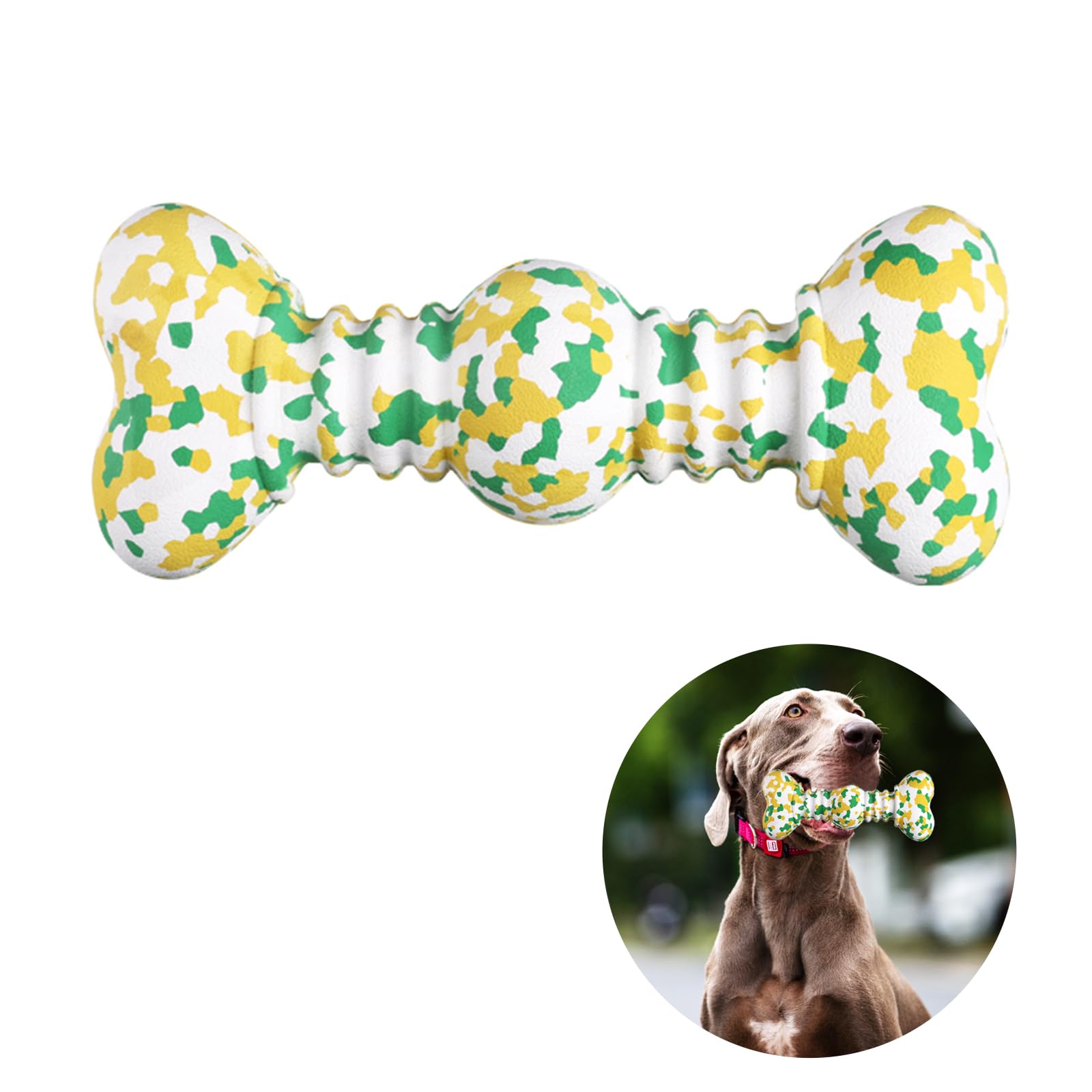 Easing Indestructible Dog Chew Toy Bones for Tough Aggressive Chewers, Natural Rubber Teeth Cleaning Long Lasting Durable Boredom Breaker For Small Medium Large Breeds