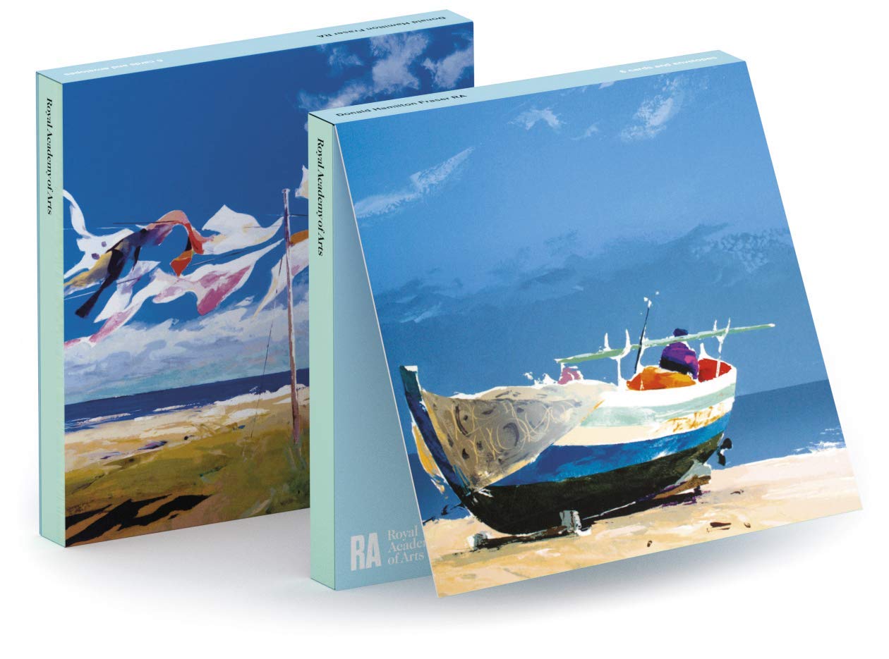 Royal Academy Donald Hamilton Fraser Fishing Boat and Seascape Set of 6 Art Greeting Cards (15 x 15 cm)