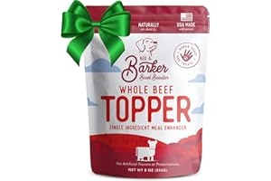 Beg & Barker Beef Dog Food Toppers (8 Ounce, Pack of 1) – 100% Made in USA Single Ingredient Meal Topper for Picky Eaters – Meal Enhancer with Whole Beef – Meal Mixers for Dogs, Human Grade