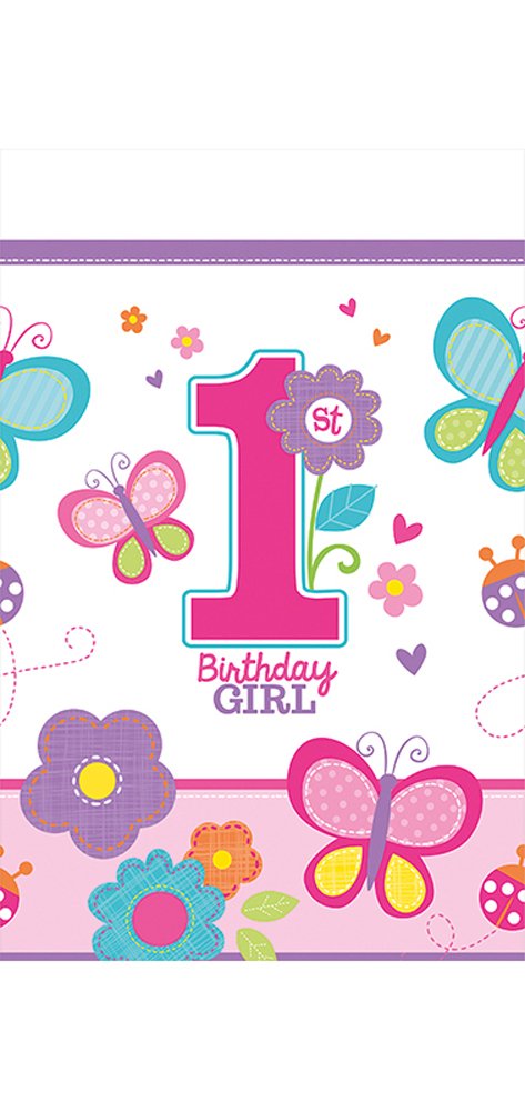Amscan Sweet Girl First Birthday Plastic Tablecover