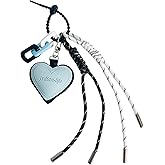 QTMY Cute Leather Heart Braided Keychain Bag Charms for Handbag Purse Backpack Accessories Bogg Bag,547