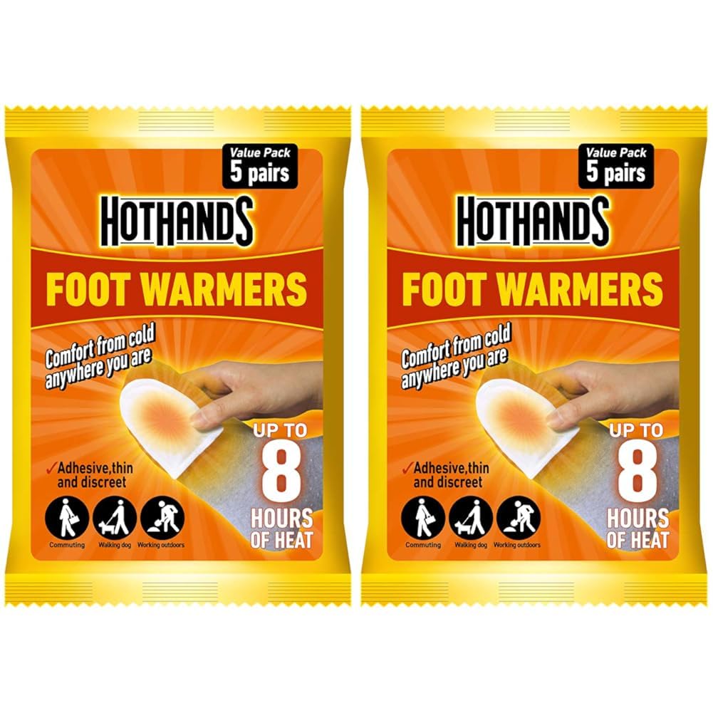 HOTHANDS Foot Warmers - 8 hours of heat - Air activated - Ready to use - 5 Count (Pack of 2)