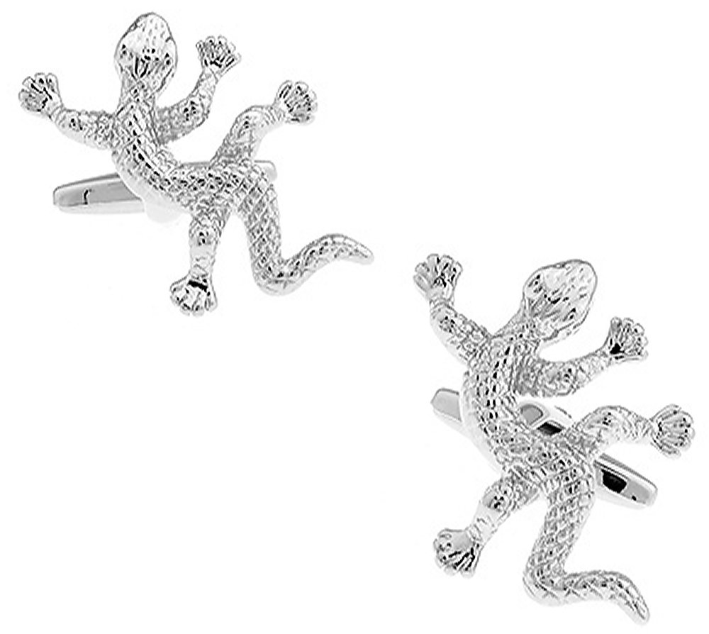 Gecko Lizard Cufflinks for Men – Reptile Animal Design