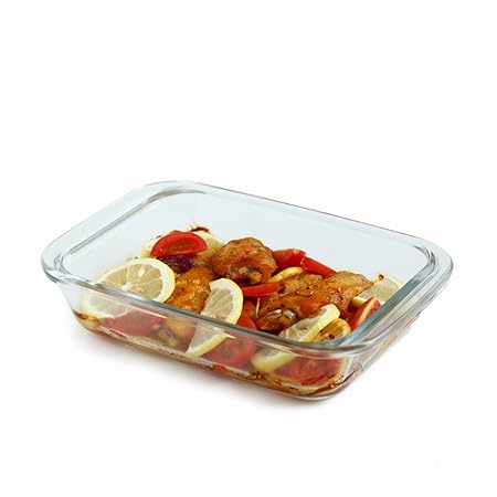 Rectangular Cristal bandeja de horno microondas horno gebackener ...