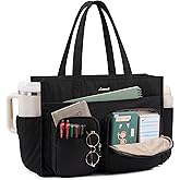 LOVEVOOK Teacher Tote Bag for Women,Multi-pocket Laptop Bag with Large Cup Holder,Nurse Bags Work Travel Computer Handbag