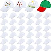 SGBETTER 40 Pcs DIY Painting Baseball Caps Adjustable Baseball Hats Plain Blank Cap for Adult Kids Outdoor Sports
