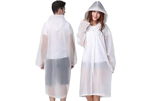 GUKOY Rain Coat Poncho for Adult, 2 Pack Women Men Reusable Raincoats Emergency with Hood and Drawstring