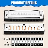 OFFCUP Diatonic Harmonica 10 Holes C Major 20 Tones with Storage Bag Silver view 3