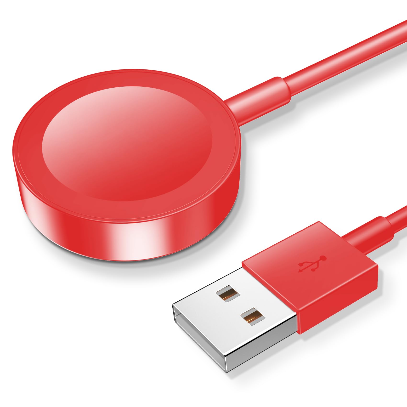 Photo 1 of ???? ???????? for Apple Watch Charger Magnetic Fast Charging Cable [Portable] Magnetic Wireless Charging Compatible with iWatch Series Ultra/10/9/8/7/6/SE/5/4/3/2-[3.3FT] Red