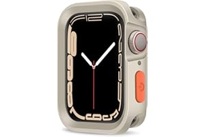 ZZDZZ Rugged Case Compatible with Apple Watch Case 45mm 44mm Series 9/8/7/6/5/4/SE, Soft Flexible TPU Shockproof Protective Bumper Cover for iWatch 45mm 44mm, Starlight