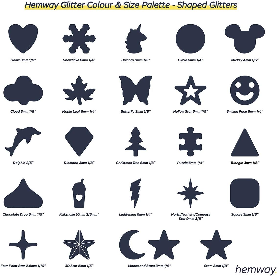 Hemway Craft Glitter Silver Holographic Stars & Moons 100g Shaped Glitter for Crafts Resin, Cosmetic, Nail, Face, Body - Image 4