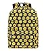 Zicac Kids' Cool Smiling Face Pattern Backpack Student Canvas Emoji Backpack Cute Bags (Black)