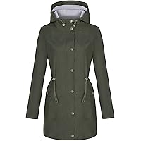 Bloggerlove Rain Jacket Women Lightweight Raincoat Waterproof Windbreaker Striped Climbing Outdoor Hooded Trench Coats S…