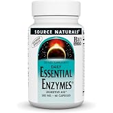 Source Naturals Daily Essential Enzymes, 500 mg - 60 Vegetarian Capsules | Bio-Aligned Digestive Aid Support for Digestion, Gas, Constipation &amp; Bloating Relief*