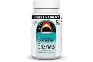 Source Naturals Essential Enzymes 500mg Bio-Aligned Multiple Enzyme Supplement Herbal Defense for Digestion, Gas, Constipation & Bloating Relief - Supports Immune System - 60 Vegetarian Capsules