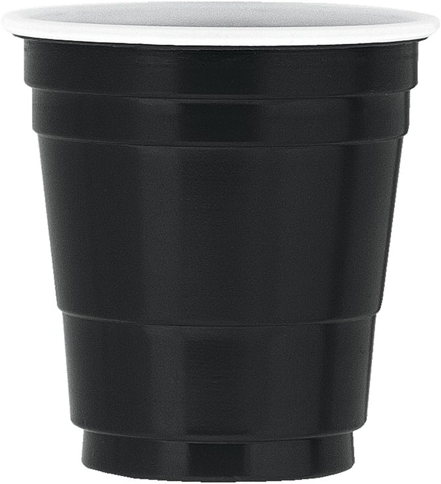 Vibrant Black Plastic Shot Glasses (59ml) Pack of 20 - Durable & Stylish Party Shot Cups, 20 Count (Pack of 1)