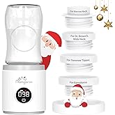 Bottle Warmer, Portable Bottle Warmer, Fast Heating Baby Bottle Warmer with 4 Adapters, Rechargeable Travel Bottle Warmer with Precise Temperature Control for Breastmilk Formula