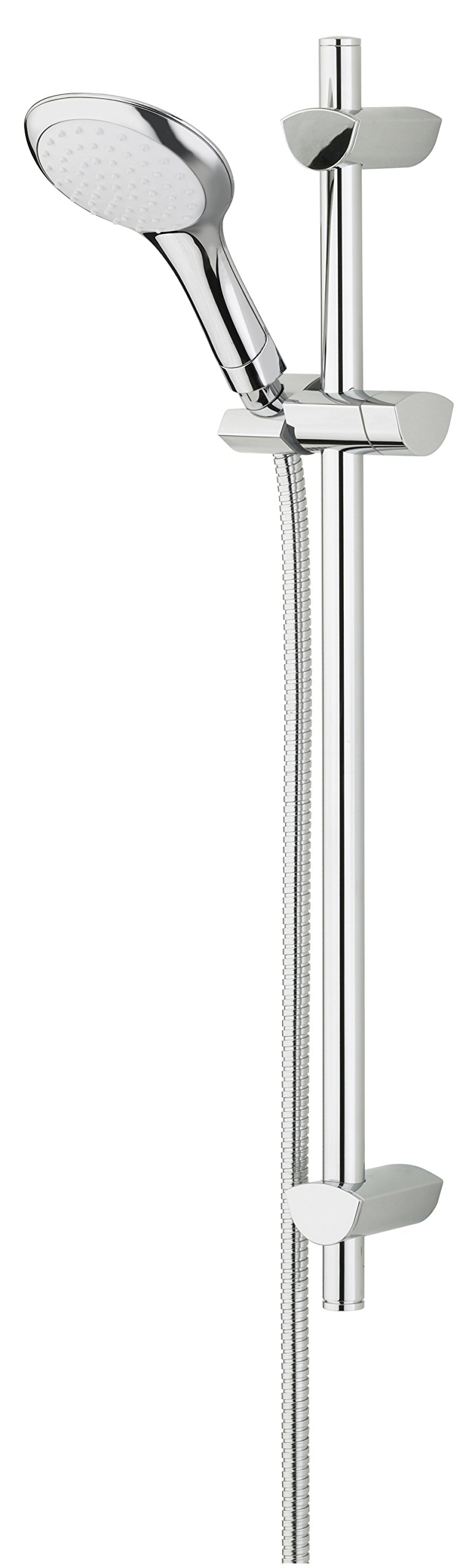 Bristan EVO Shower Kit with Rub Clean Handset, Adjustable Riser Rail and Extra Long Hose, Chrome Plated - EVC KIT01 2M C