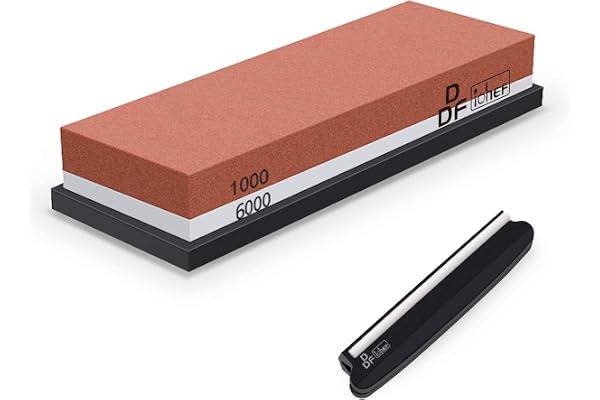 DDF iohEF Sharpening Stone, Whetstone grit 1000/6000, Professional 2-in-1 Double-Sided Knife Sharpener with Non-Slip Silicone