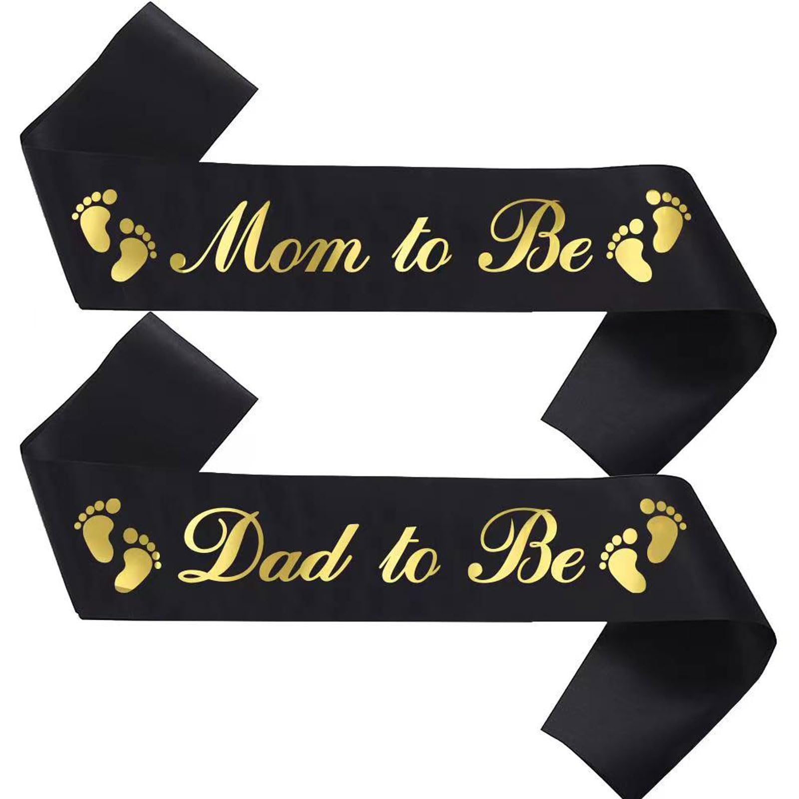 NAUXIUDSJS Mom To Be Sash, Dad to Be Sash, Gift Ideas for Soon to Be Parents, Pregnancy Announcement, Boy or Girl, Baby Shower Party Decorations, Gifts, Favors, Mommy Supplies Gender Reveal, Black