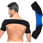 PartyKindom Double Shoulder Brace with Compression Support – Breathable Shoulder Compression Sleeve for Pain Relief – Athletic Sports Brace for Running Basketball Weightlifting (Size XL)