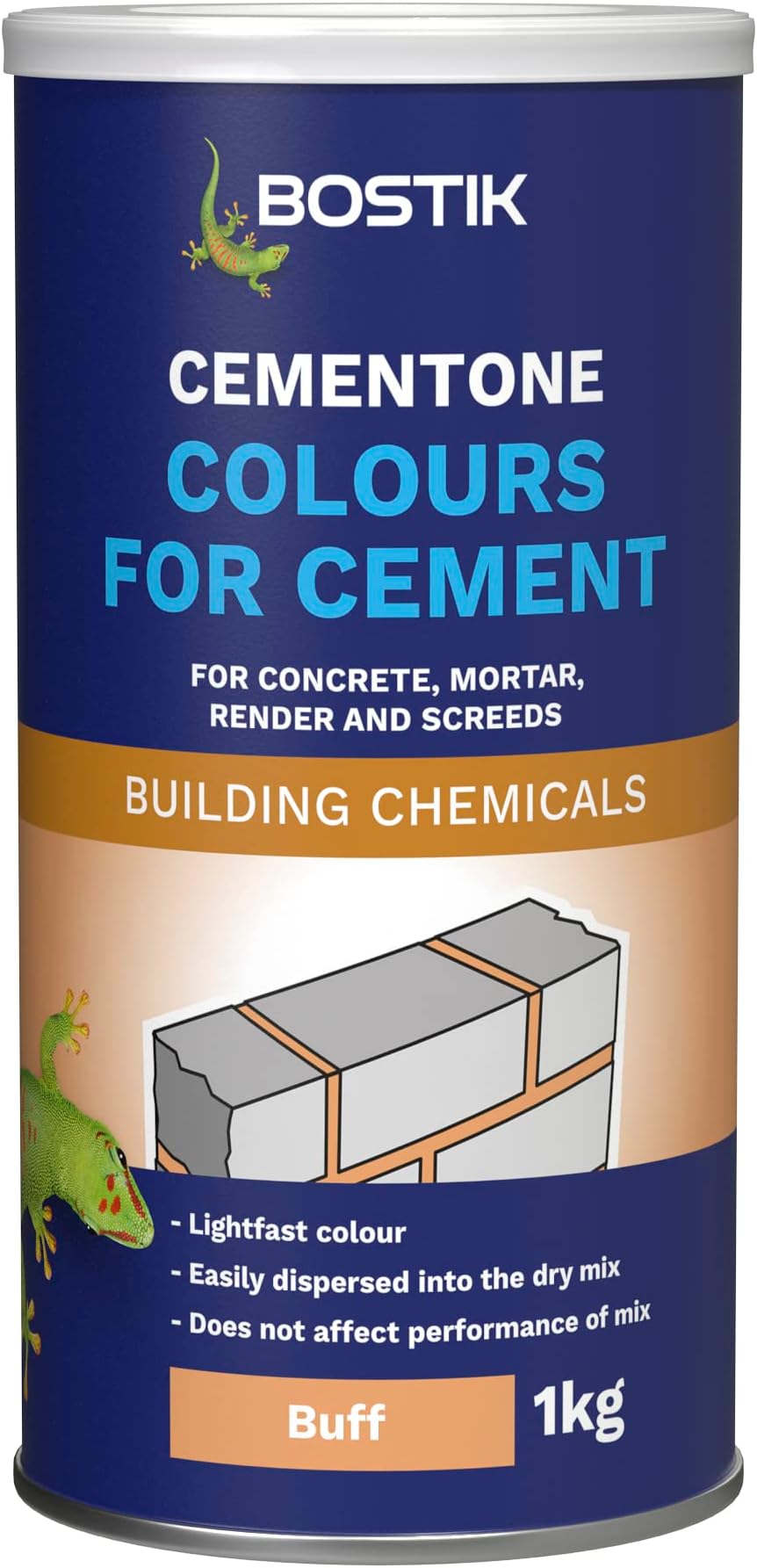 Bostik Colours for Cement Buff 1kg For Concrete Mortar Render Screeds