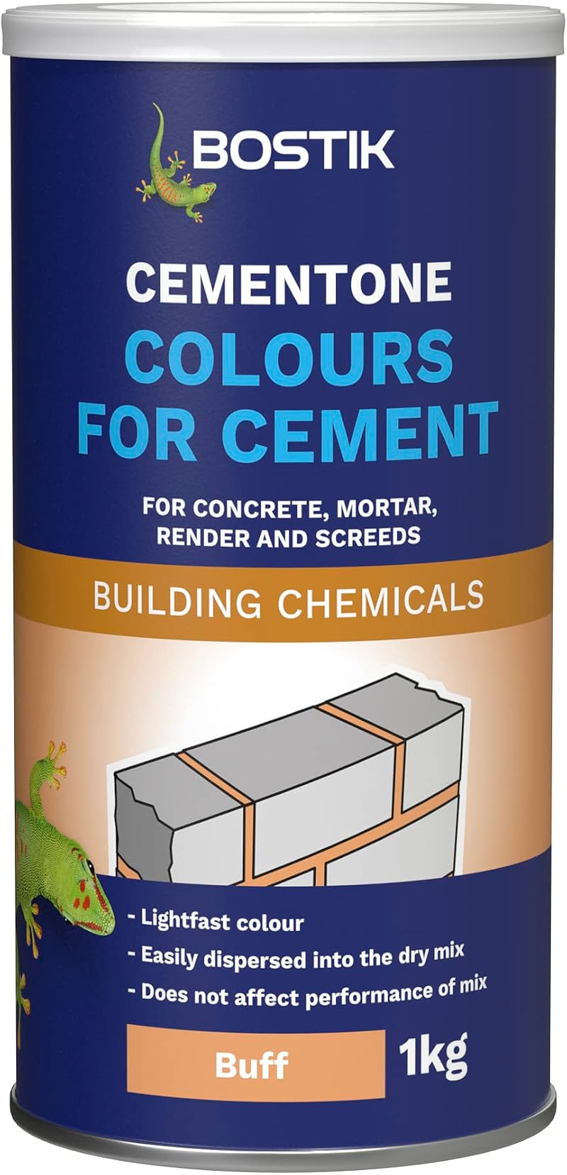 Bostik Colours for Cement Buff 1kg For Concrete Mortar Render Screeds