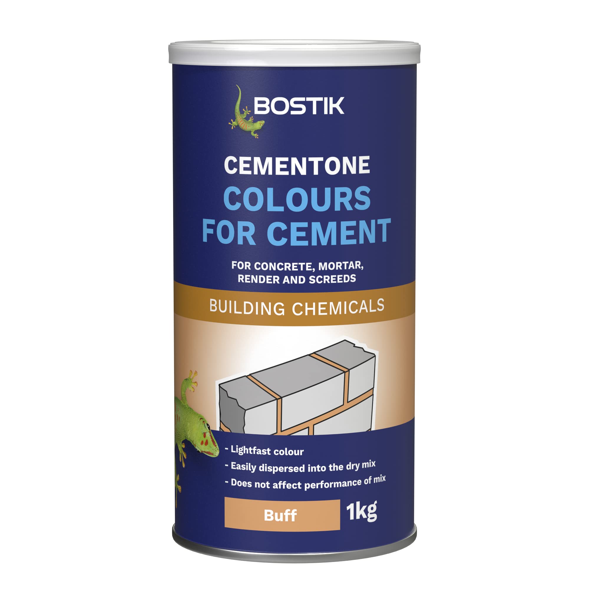 Bostik Colours for Cement Buff - 1kg - For Concrete - Mortar - Render and Screeds - Available in 5 Intermixable Colours - For Interior and Exterior Use