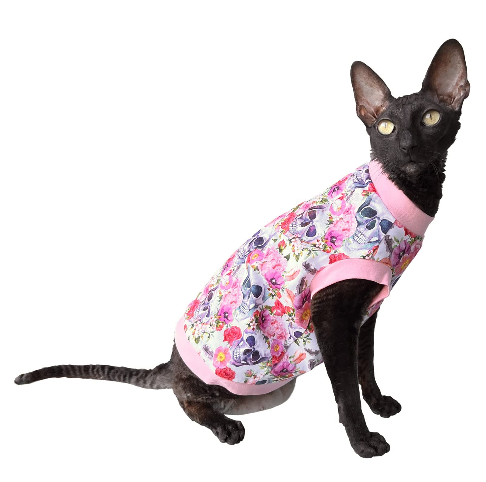 Kotomoda Cat's T-shirt Summer scull for Sphynx and naked cats (X-Large)